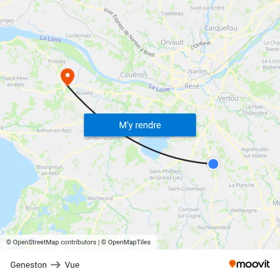Geneston to Vue map