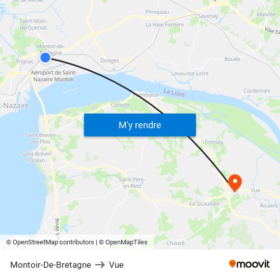 Montoir-De-Bretagne to Vue map