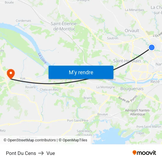 Pont Du Cens to Vue map
