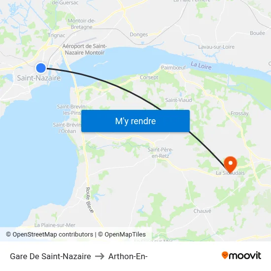 Gare De Saint-Nazaire to Arthon-En- map
