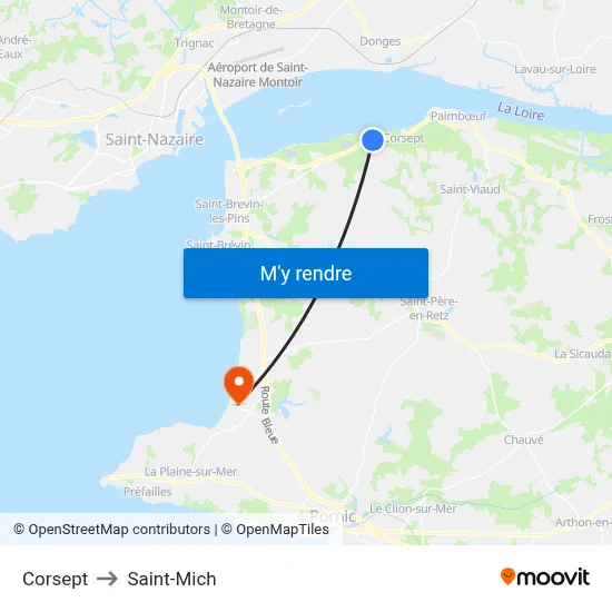 Corsept to Saint-Mich map