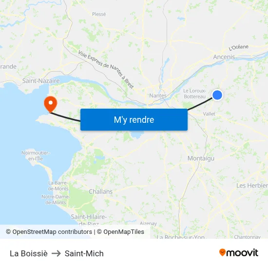 La Boissiè to Saint-Mich map