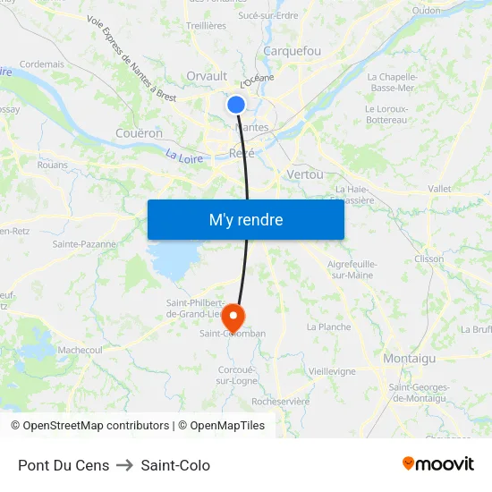 Pont Du Cens to Saint-Colo map