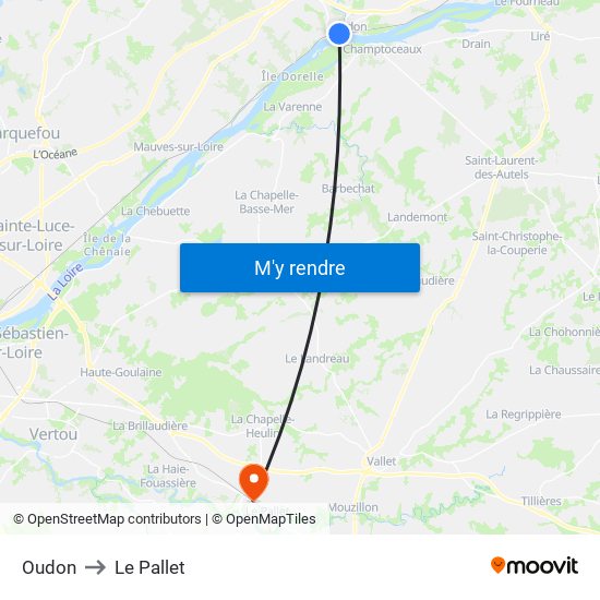 Oudon to Le Pallet map