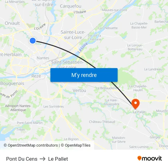 Pont Du Cens to Le Pallet map