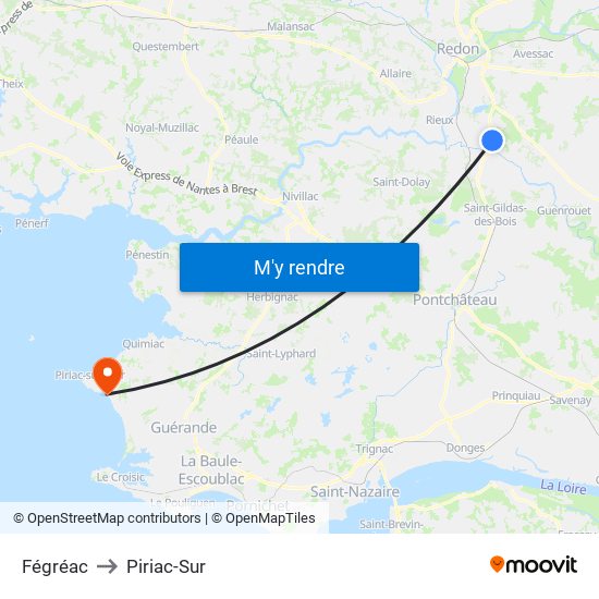 Fégréac to Piriac-Sur map