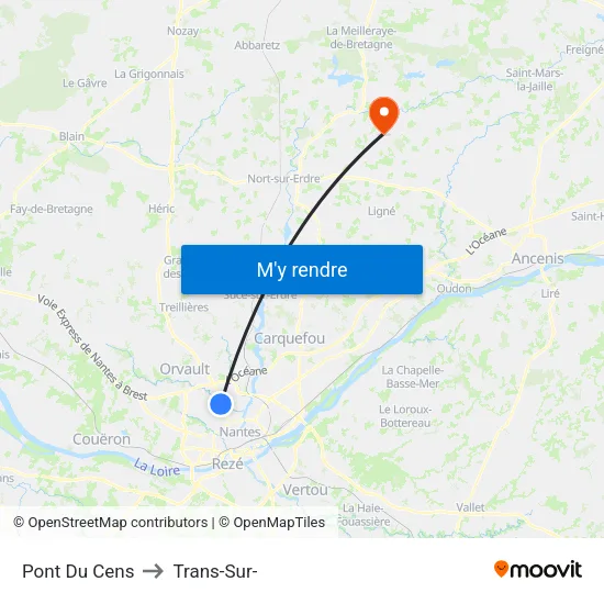 Pont Du Cens to Trans-Sur- map