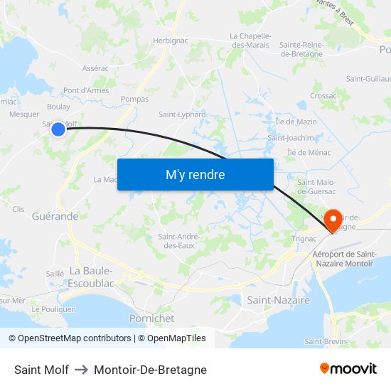 Saint Molf to Montoir-De-Bretagne map