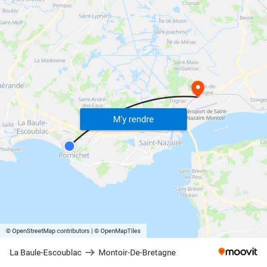 La Baule-Escoublac to Montoir-De-Bretagne map