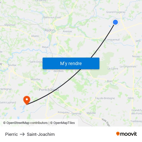 Pierric to Saint-Joachim map