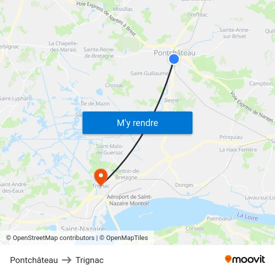 Pontchâteau to Trignac map