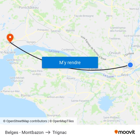 Belges - Montbazon to Trignac map