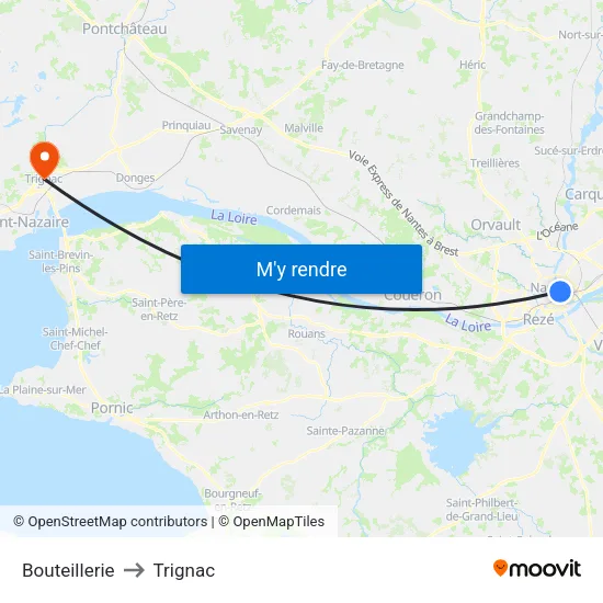 Bouteillerie to Trignac map