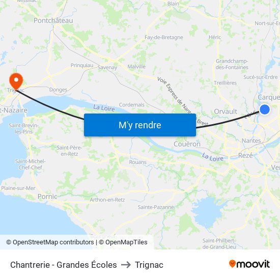 Chantrerie - Grandes Écoles to Trignac map