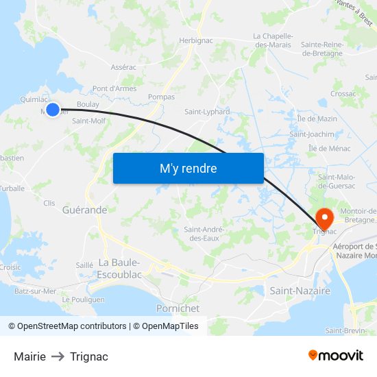 Mairie to Trignac map