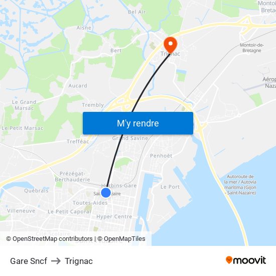 Gare De St Nazaire to Trignac map