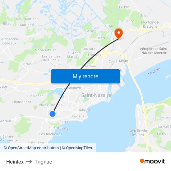 Heinlex to Trignac map