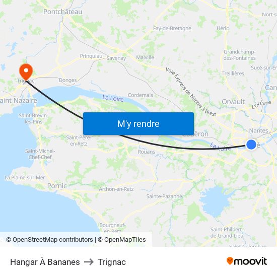 Hangar À Bananes to Trignac map