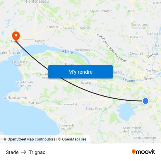 Stade to Trignac map