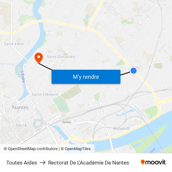 Toutes Aides to Rectorat De L'Académie De Nantes map