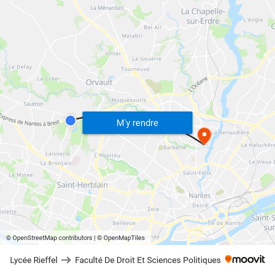 Lycée Rieffel to Faculté De Droit Et Sciences Politiques map