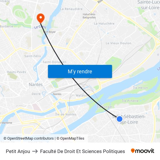 Petit Anjou to Faculté De Droit Et Sciences Politiques map