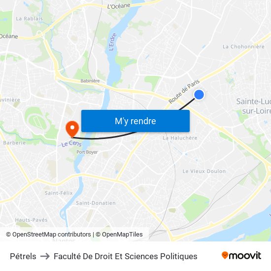 Pétrels to Faculté De Droit Et Sciences Politiques map