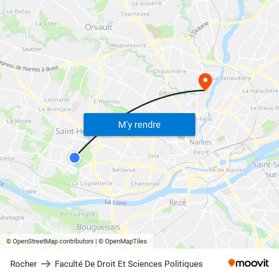 Rocher to Faculté De Droit Et Sciences Politiques map