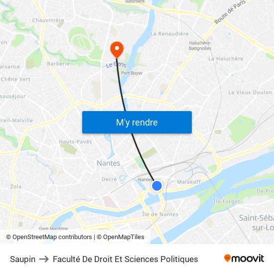 Saupin to Faculté De Droit Et Sciences Politiques map