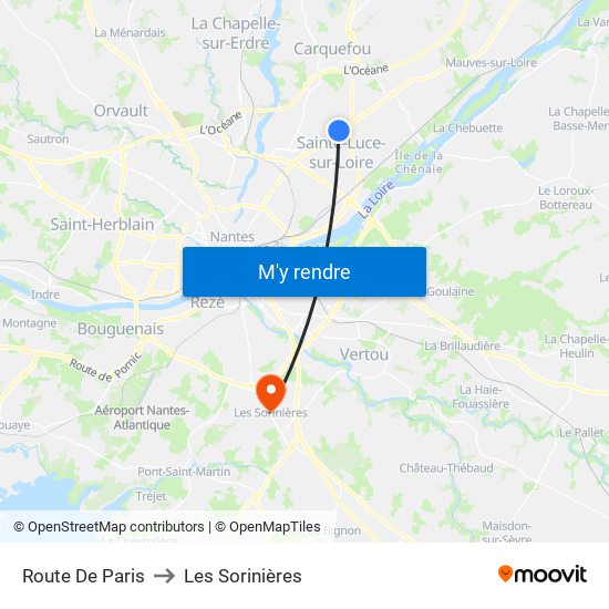 Route De Paris to Les Sorinières map