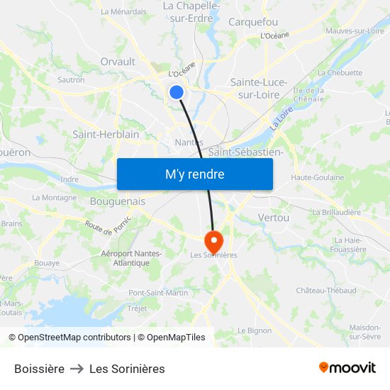 Boissière to Les Sorinières map
