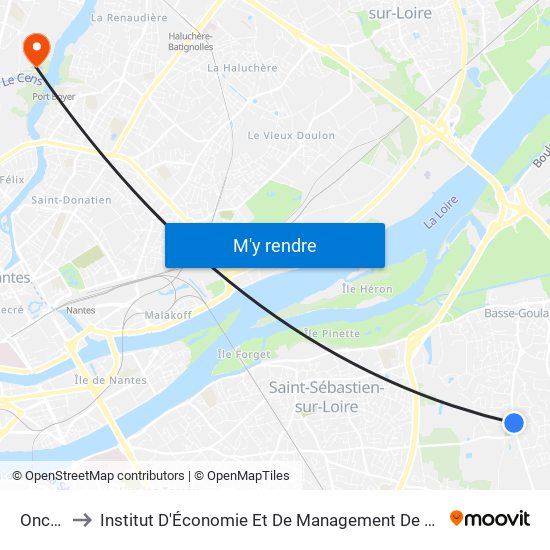 Onchères to Institut D'Économie Et De Management De Nantes - Iae - Bâtiment Erdre map