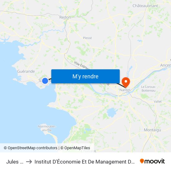 Jules Simon to Institut D'Économie Et De Management De Nantes - Iae - Bâtiment Erdre map