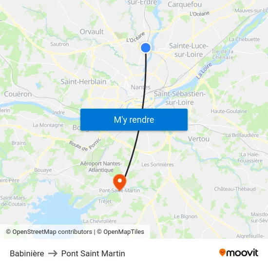 Babinière to Pont Saint Martin map