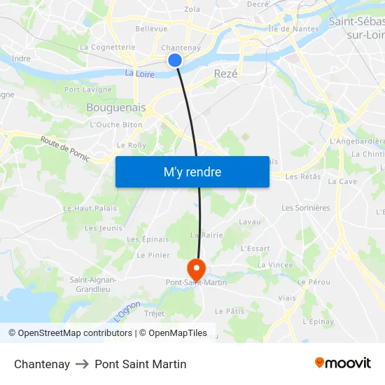 Chantenay to Pont Saint Martin map