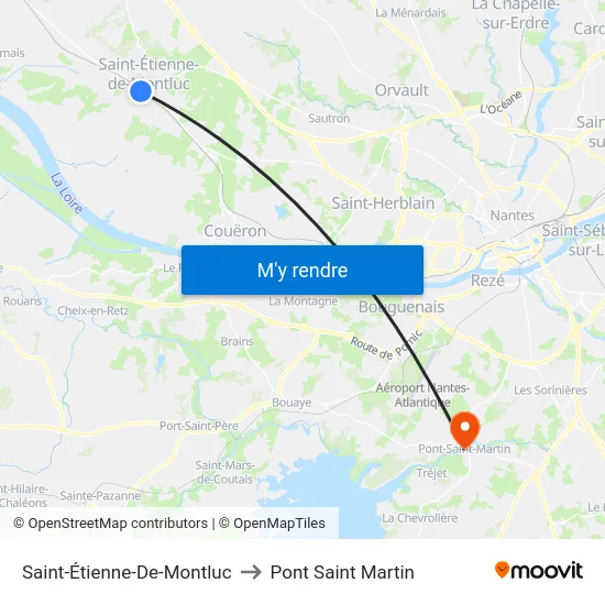 Saint-Étienne-De-Montluc to Pont Saint Martin map