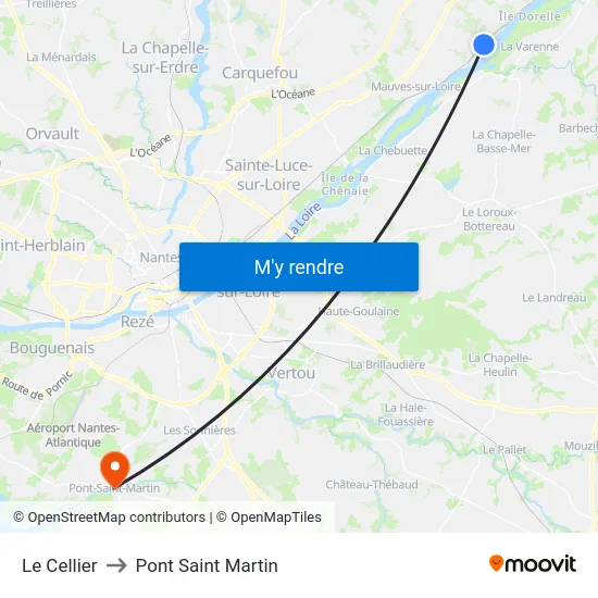 Le Cellier to Pont Saint Martin map