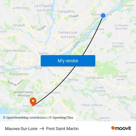 Mauves-Sur-Loire to Pont Saint Martin map