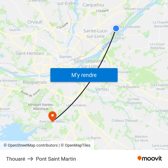 Thouaré to Pont Saint Martin map