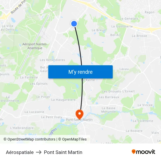 Aérospatiale to Pont Saint Martin map