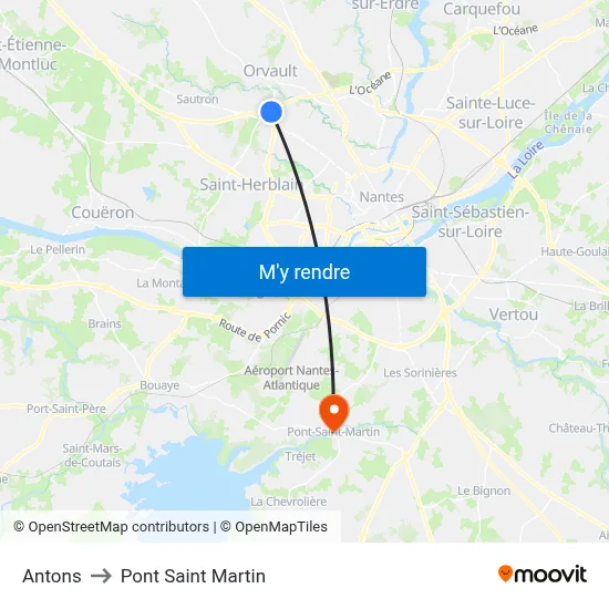 Antons to Pont Saint Martin map