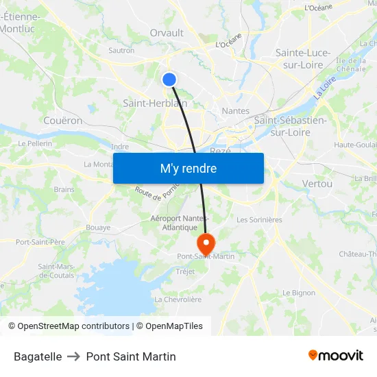 Bagatelle to Pont Saint Martin map