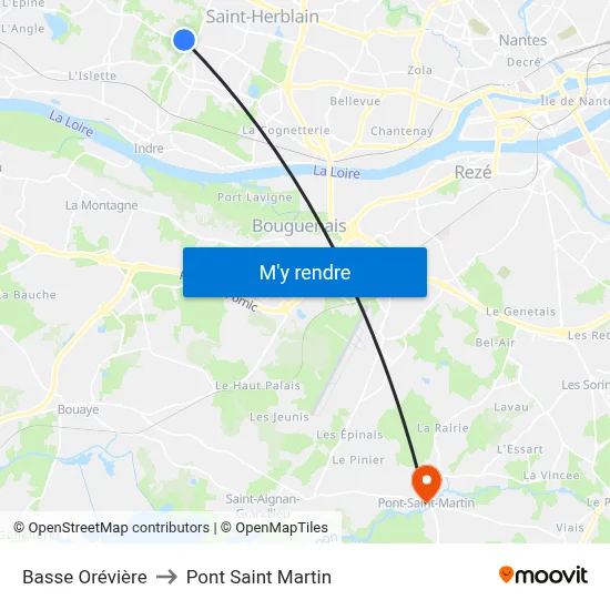 Basse Orévière to Pont Saint Martin map
