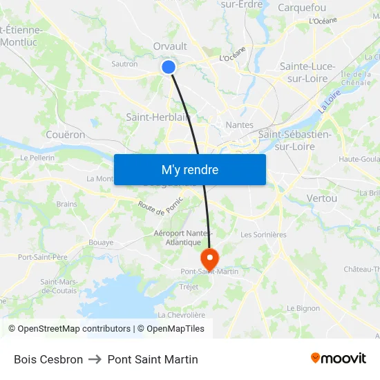 Bois Cesbron to Pont Saint Martin map