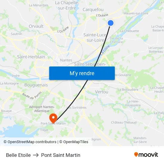Belle Etoile to Pont Saint Martin map