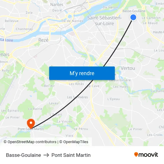 Basse-Goulaine to Pont Saint Martin map