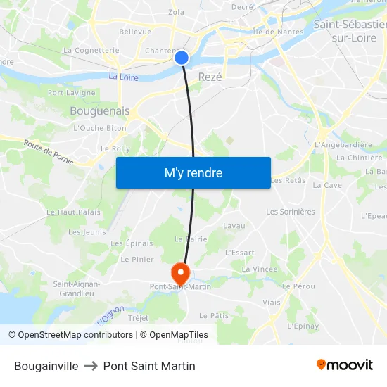 Bougainville to Pont Saint Martin map