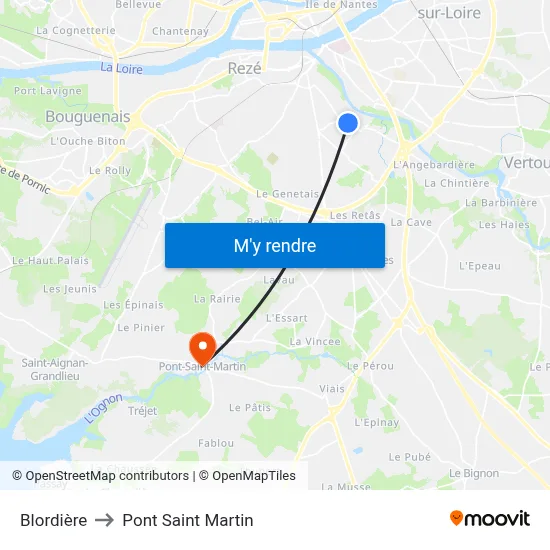 Blordière to Pont Saint Martin map