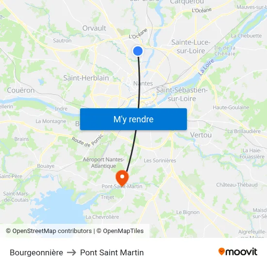 Bourgeonnière to Pont Saint Martin map