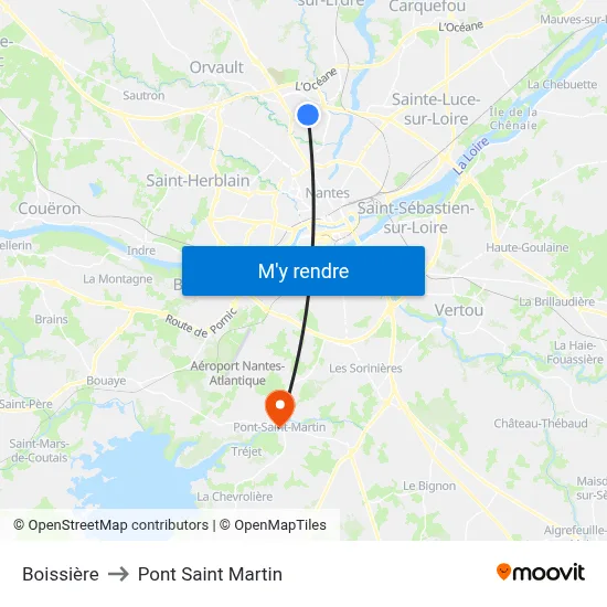Boissière to Pont Saint Martin map
